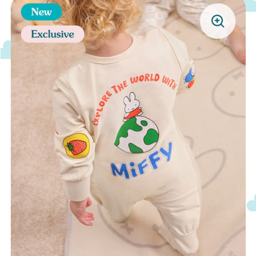 Sleep Suit Long Sleeve 1.0 TOG Cotton Birch Miffy Placement