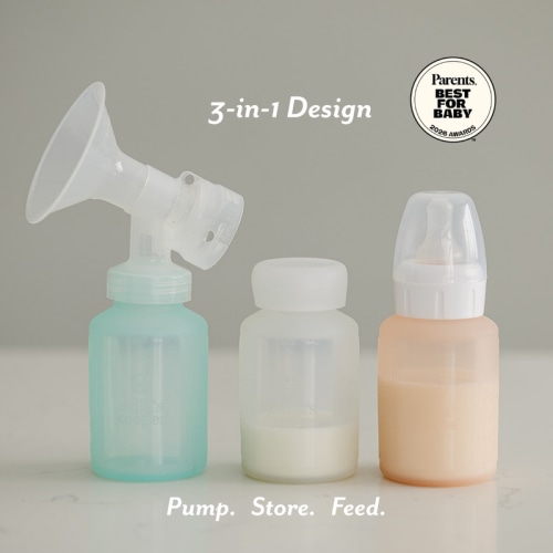 Silicone Breast Milk Storage Bottles Standard / Aspen White / Set of 2