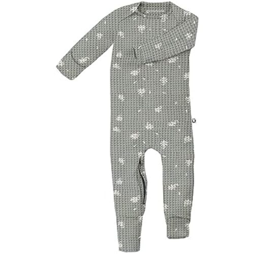 GUNAMUNA Unisex Baby's Convertible Waffle Knit Pajama – Ultra-Soft Sleepwear with DIAPER-ZiP for Easy Diaper Changes