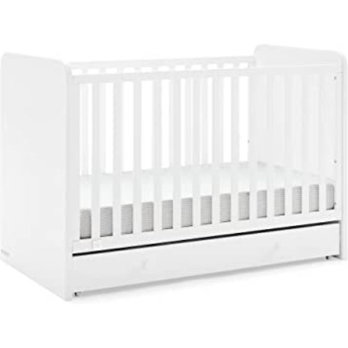 GAP babyGap Graham 4-in-1 Convertible Crib with Storage Drawer - Greenguard Gold Certified, Bianca White