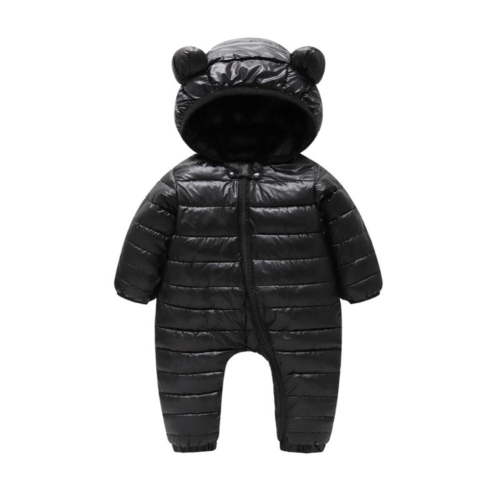 BULLPIANO Infant Baby Girls Boys Zipper Puffer Jacket Bodysuits Coat Outfit Winter Warm Hooded Romper Snowsuit Windproof Outwear 0-18M