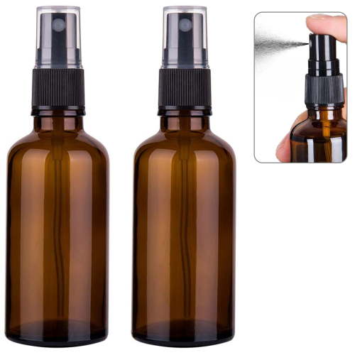 Small Glass Spray Bottles 2 oz Travel Size Bottle Cleaning Solutions Essential Oil Sprayer-2 Pack