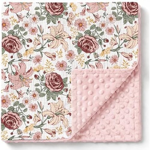 GLLQUEN BABY Muslin Baby Blankets for Girls & Boys, 2-Layer Toddler Blanket