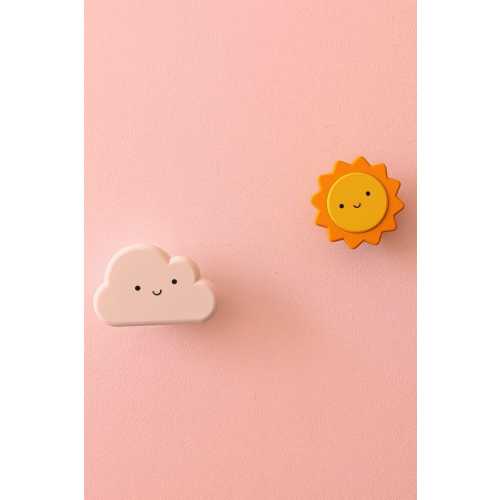 Smiling Sun and Cloud Wall Hooks - Playful and Fun decor for rooms