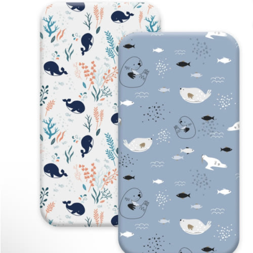 "Gllquen Baby Crib Sheets, Organic Fitted for Boys Girls, 52""x 28"" x 9"", Blue Ocean" - Walmart.com