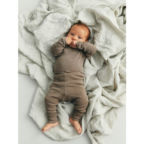 Baby merino wool leggings in Brown melange - $27.99 - Dilling