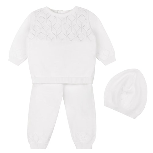 Lux Pointelle Knit Set with Hat