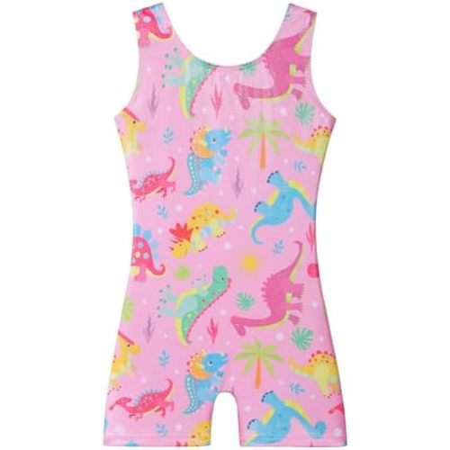 BAOHULU Gymnastics Leotards for Girls Kids Sparkle Tank Biketards with Shorts Dance Outfit