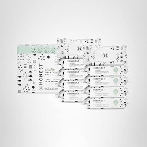 The Honest Company Clean Conscious Multi-Use Wipes, Unscented Hypoallergenic Baby Wipes for Sensitive Skin, 99% Water Plant-Based Compostable Wipes, Pattern Play, 720 Count