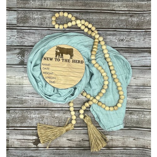 Cattle Sign/ Birth Announcement/ Newborn Photo Prop/ Hospital Statistics Sign