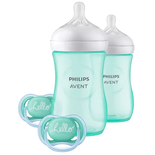 Philips AVENT Natural Baby Bottle with Natural Response Nipple, Teal Baby Gift Set, SCD837/02