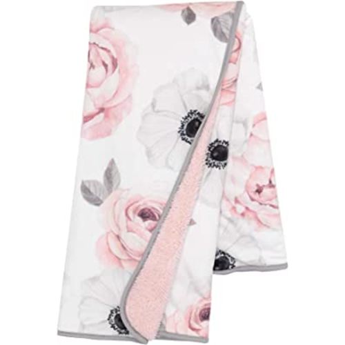 Lambs & Ivy Floral Garden Watercolor Floral Pink Ultra Soft Baby Blanket