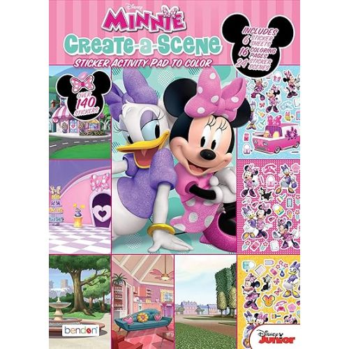 Disney Minnie Mouse Create-A-Scene Sticker Activity Book Bendon 45679