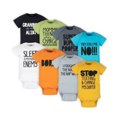 Onesies Brand Baby Boys' Bodysuits - Funny - 6-9 Months - 8-Pack