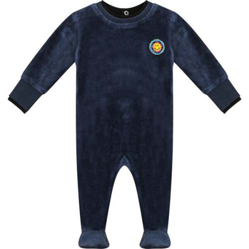 Velour Onesie Navy - Space Grey | Maisonette