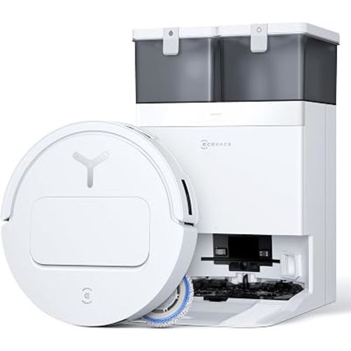 ECOVACS DEEBOT T50 PRO Omni Robot Vacuum and Mop, 3.19” Ultra-Slim, 15,000Pa Suction, ZeroTangle 2.0, TruEdge Edge Cleaning, AIVI 3D Obstacle Avoidance, Auto Mop Wash & Dry, Self-Emptying,White