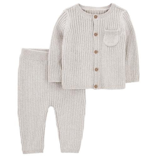 Baby 2-Piece Cardigan Sweater & Pant Set - 3M - Style,Heather