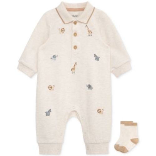 Baby Boys Safari Coverall & Socks, 2 Piece Set