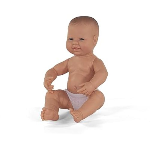 Miniland Doll 15 3/4'' Newborn Caucasian Girl - Made in Spain, Anatomically Correct, Quality