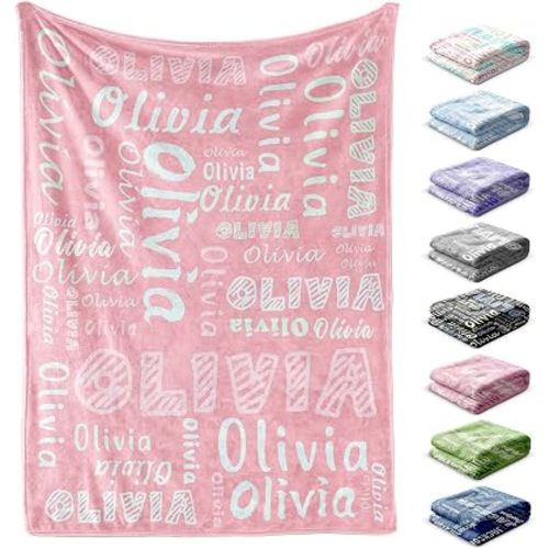 Custom Blanket, Personalized Blanket with Name for Adults Kids Baby