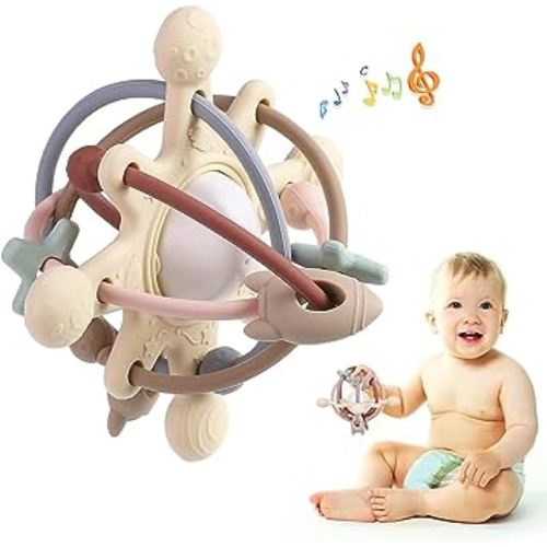 Baby Teething Toys, DDMY Manhattan Rattle Toys 0-6 Months Infants, Chew for Sucking Needs, Silicone Sensory Pacifiers Baby, Teether Toy 6 to 12 Gift