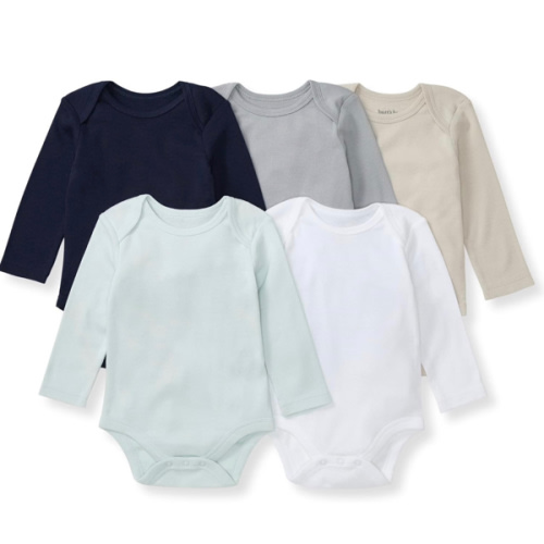 Burt's Bees Baby Unisex Organic Cotton Short and Long Sleeve Bodysuits, 5-Pack