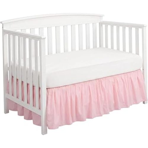 Crib Bed Skirt 28 x 52 9 inch Baby Crib Skirt with 14 inch Ruffle Drop Polyester-Cotton Cribs Dust Ruffle for Boys Girls Nursery Toddler Bed Style 1