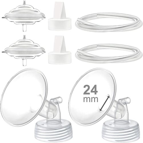 Maymom Pump Parts Compatible with Spectra S2 Spectra S1 Spectra 9 Plus Breastpump, Incl 24mm Flange Valve Tubing Backflow Protector, Replace Original Spectra Pump Parts or Spectra S2 Accessories
