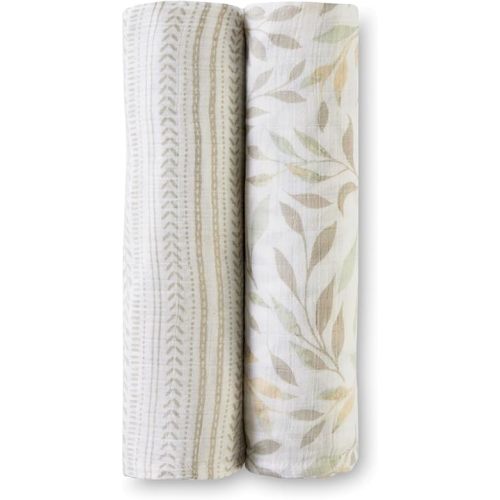 Crane Baby 100% Cotton Muslin Swaddle Blankets, Pink Floral, 47" x 47", Baby Swaddles for Newborns, Pink Floral, Swaddlers for Newborn Girl