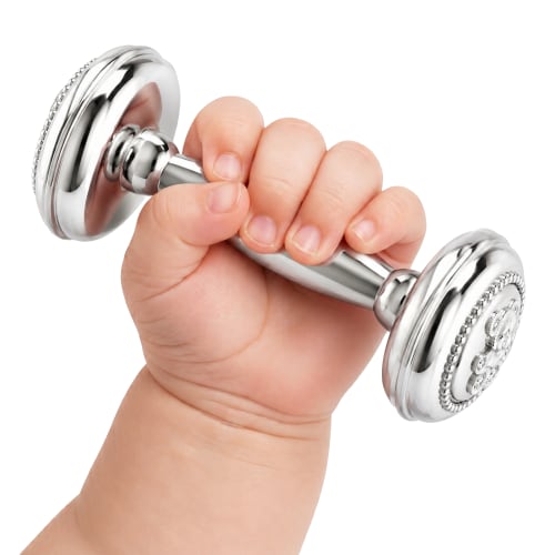 Krysaliis Bear Baby Rattle in High Micron Sterling Silver Layer