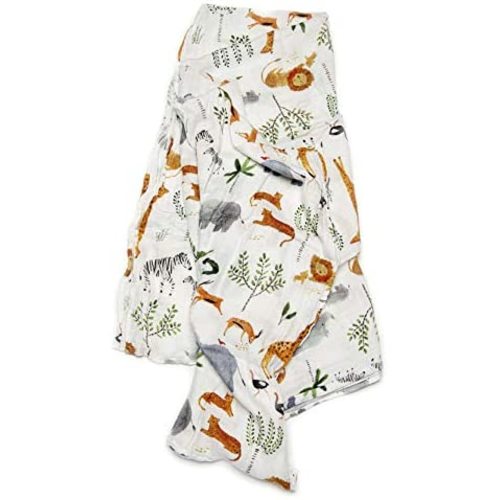 Loulou Lollipop Soft Baby Swaddle Blanket Muslin Wrap Receiving Blanket for Newborn to Toddler Girl and Boy, Large 47” by 47” - Safari Jungle