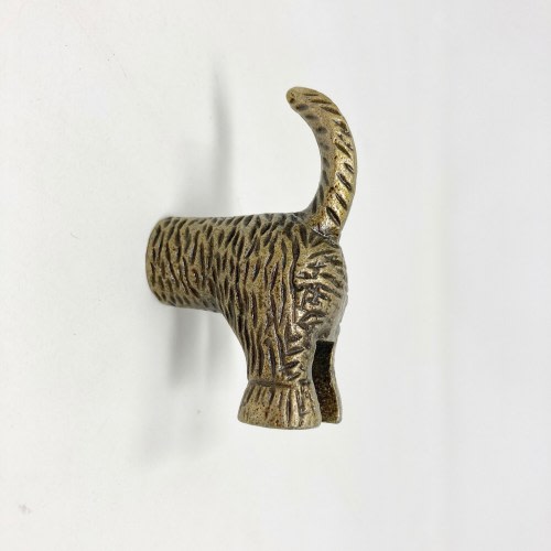 HOOK Dog Tail in Antique Brass Metal Animal Pet Dog Lead Wall Hook