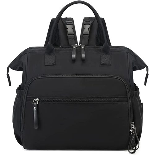 LORADI Bolsa de pañales convertible, mochila de pañales resistente al agua con bolsillos antirrobo y clips para carriola (Negro, Large) : Amazon.com.mx: Bebé
