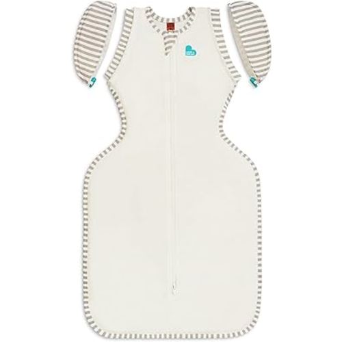 Love to Dream Transition Bag Organic 1.0 TOG, Cream, Large, 19-24 lbs., Patented Zip-Off Wings, Gently Help Baby Safely Transition from Being swaddled to arms Free Before Rolling Over