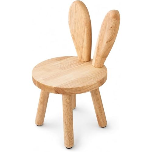Small Toddler Chair, 9.25" Low Wooden Stool, Bunny Chair for Kids