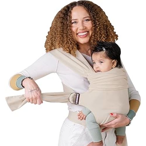 Lalabu The Simple Wrap Baby Wraps Carrier - Stylish Baby Sling Carrier for Newborns & Toddlers 13-28 lbs. Safety Tested, Easy-to-Use, Ergonomic, & Comfortable - Natural