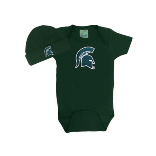 Michigan State Spartans Football Hat and Onesie Baby Gift Set