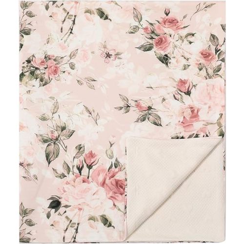 Galabloomer Unisex Baby Blankets - Nursery Bed Blankets for Boys & Girls (Vintage Rose)