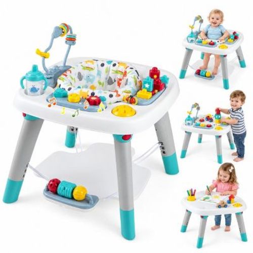6-in-1 Baby Activity Center Infant Jumper and Toddler Play Table with 360 Rotating Seat and 3 Adjustable Heights for Ages 6-36 Months