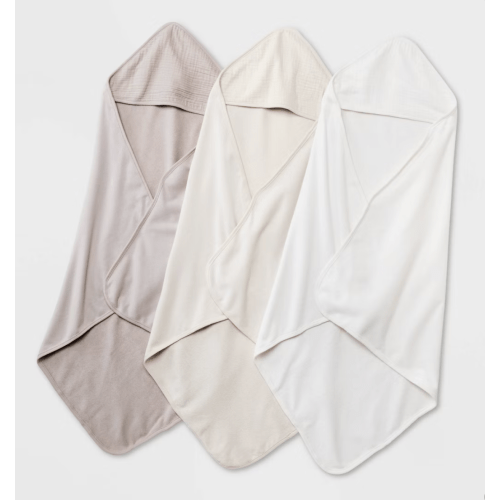 Cloud Island Baby Muslin Hooded Towel, 3-Pack