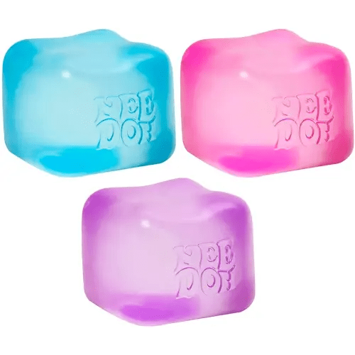 Schylling NeeDoh Nice Cube - Sensory Fidget Toy for Your Best Mellow and Chill - Square Shape with Groovy Goo Filling in Assorted Colors Blue Pink Purple - Age 3 to Adult - Pack of 1 Random Color