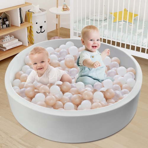 Hawsaiy Foam Ocean Ball Pit for Baby Infants and Toddlers Ages 1-3, Soft Round Play Area for Indoor/Outdoor Use, No Balls Included, Gray