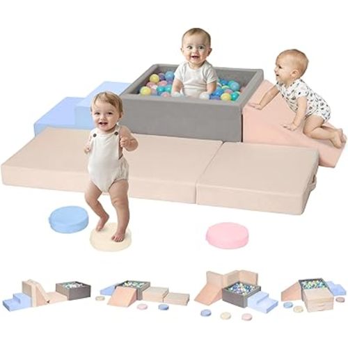 7-Piece Soft Play, Indoor Climb Crawl Activity Play Set