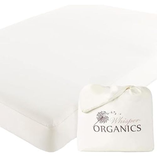 Organic Crib Mattress Protector - 100% Waterproof Crib Mattress Protector Pad with Soft Quiet & Breathable Triple Layer Protection for Sensitive Skin - GOTS Certified & Machine Washable (52"x28"x9”)