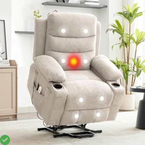 Power Lift Recliner Chair Oversized Electric Recliners for Elderly With Heat