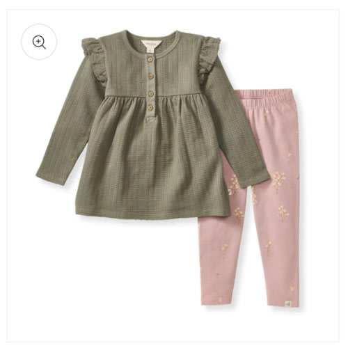 Organic Toddler Girl Budding Beauty Tunic & Pants Set – Young Eden