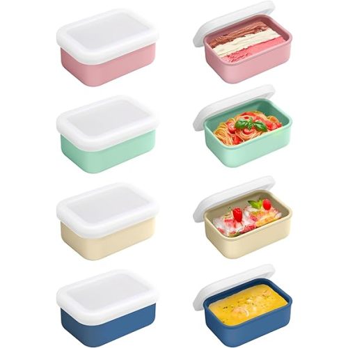 8 PCS 1 Cup Silicone Freezer Molds with Lid, 8oz Silicone Soup Freezer Molds Meal Prep Containers Reusable Food Preserving Tray Ice Trays for Soups Sauces Stews