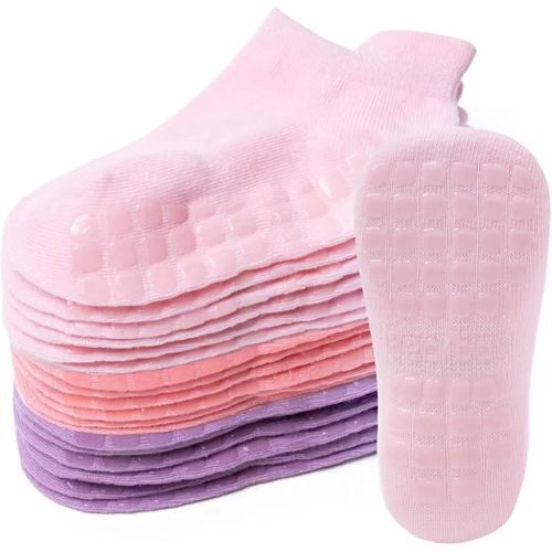 Baby Non Slip Ankle Socks with Grippers for 0 Months-7 Years Old Walking Socks