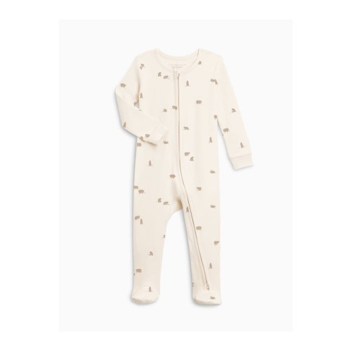 bears truffle thyme-Organic Cotton Peyton Zipper Sleeper, Newborn