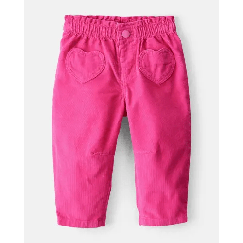 Baby Girl Heart Pocket Barrel Pants - Pink | Carter's